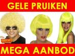 Gele pruiken - Mega aanbod gele feestpruiken, Ophalen of Verzenden, Nieuw