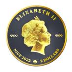 Niue. 2 Dollars 2022 1oz Niue Shamrock Black Ruthenium 24kt