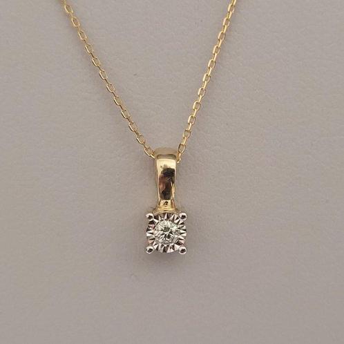 Zonder Minimumprijs - Hanger - 18 karaat Geel goud Diamant, Sieraden, Tassen en Uiterlijk, Antieke sieraden