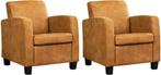 Leren fauteuils - Echt leer, Landelijk, Comfortabel en kies, Huis en Inrichting, Fauteuils, Nieuw, Ophalen of Verzenden, Landelijk