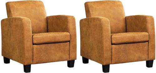 Leren fauteuils - Echt leer, Landelijk, Comfortabel en kies, Huis en Inrichting, Fauteuils, 50 tot 75 cm, 75 tot 100 cm, Nieuw