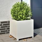vidaXL Plantenbak 50x50x50 cm staal wit, Tuin en Terras, Bloembakken en Plantenbakken, Verzenden, Nieuw, Metaal