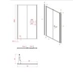 Nisdeur Lacus Ponza Evo Vouwdeur 95x200 Cm Mat Glas Chroom, Ophalen of Verzenden, Nieuw