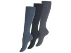 3 paar dames kniekousen - Drukvrije boord - Jeans-mix, Verzenden, Nieuw
