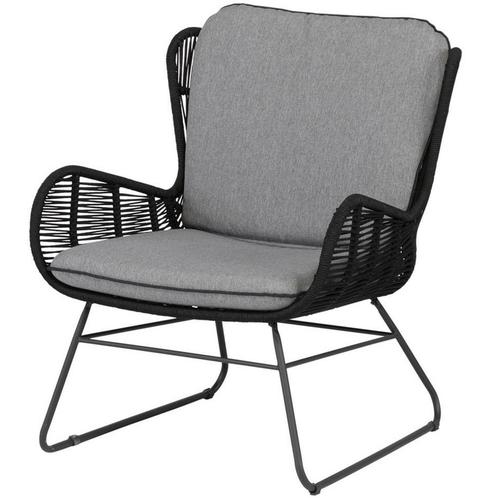 Grace - Loungestoel - Antraciet - Staal Touw - Exotan, Tuin en Terras, Tuinstoelen, Nieuw, Verzenden