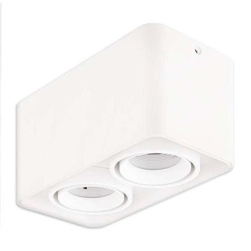 Ledisons GU10-opbouwarmatuur Lombardo wit dubbel, Huis en Inrichting, Lampen | Losse lampen