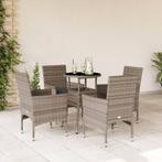 vidaXL 5-delige Tuinset met kussens poly rattan en glas, Tuin en Terras, Tuinsets en Loungesets, Verzenden, Nieuw, Rotan, Tuinset