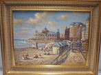 Francis Cristaux (1950) - A la plage, Antiek en Kunst, Kunst | Schilderijen | Klassiek