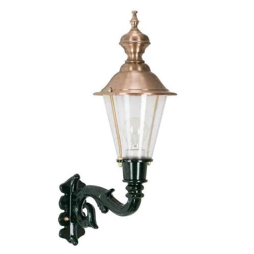 Klassieke Buitenlamp KS-Verlichting E27 Hoorn, koper deksel, Tuin en Terras, Buitenverlichting, Led, Minder dan 50 watt, Nieuw