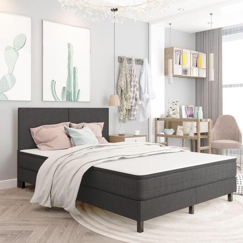 vidaXL Boxspringframe stof grijs 160x200 cm, Huis en Inrichting, Slaapkamer | Bedden, 160 cm, 200 cm, Grijs, Tweepersoons, Nieuw