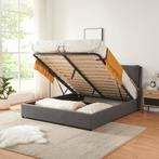 Tweepersoonsbed Lunner met bedbodem 204x146x96 cm donkergrij, Huis en Inrichting, Verzenden, Nieuw