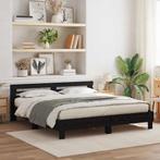 vidaXL Houten Bedframe Zwart eiken Massief hout 200 x 200 cm, Huis en Inrichting, Slaapkamer | Bedden, Verzenden, Nieuw, Zwart