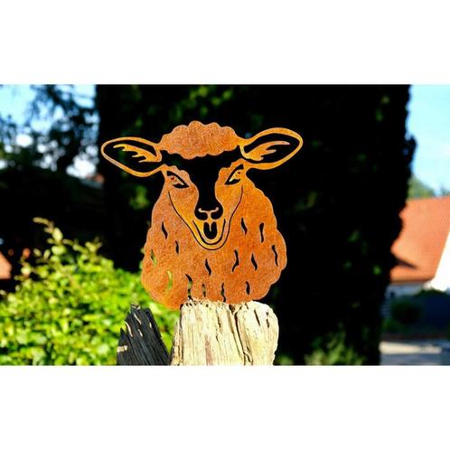 Kiekeboe Schaap/ Sheep Joschi, 141646, Roest 23,7x24,4x0,2cm, Tuin en Terras, Tuinwanddecoratie, Verzenden