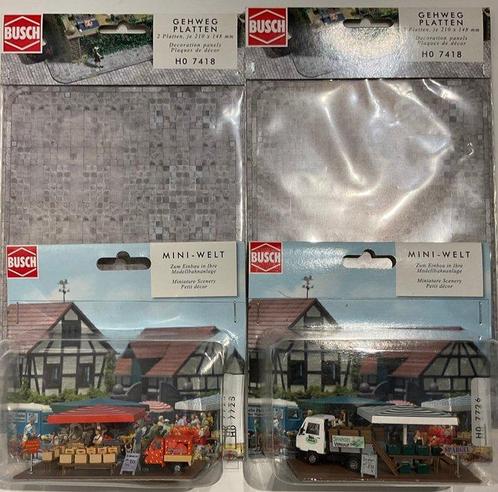 Busch, Noch, Preiser H0 - Busch 7418 x2/ 7725/ 7726/ Noch, Hobby en Vrije tijd, Modeltreinen | H0