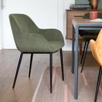 *WOONWINKEL* Kave Home Konna Eetkamerstoel Corduroy Groen, Huis en Inrichting, Stoelen, Nieuw, Verzenden