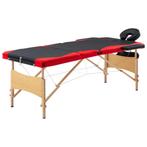 vidaXL Massagetafel inklapbaar 3 zones hout zwart en rood, Verzenden, Nieuw