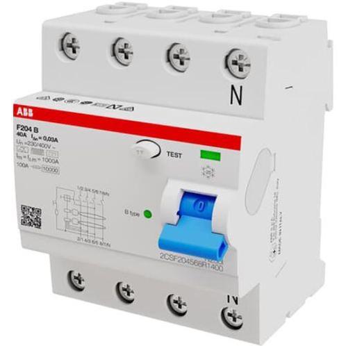 ABB aardlekschakelaar 4-Polig 40A 30mA F204B-40/0.03 TYPE B, Doe-het-zelf en Verbouw, Elektra en Kabels, Nieuw, Ophalen of Verzenden