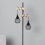 Vloerlamp zwart Mona hout e27 fitting modern 164cm FOIR, Huis en Inrichting, Lampen | Vloerlampen, Nieuw, Verzenden