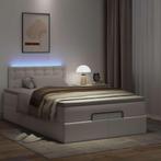 vidaXL Ottoman bed met matrassen en LEDs 120x190cm, Overige materialen, Verzenden, Wit, Nieuw