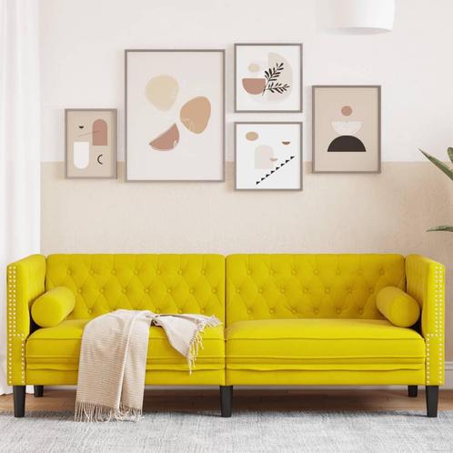 vidaXL Driezitsbank Chesterfield-stijl met bolsters fluweel, Huis en Inrichting, Banken | Bankstellen, Nieuw, Stof, Driepersoons