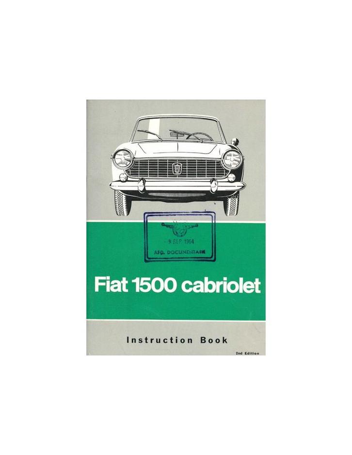 1964 FIAT 1500 CABRIOLET INSTRUCTIEBOEKJE ENGELS, Auto diversen, Handleidingen en Instructieboekjes