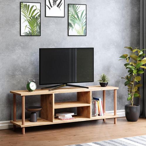 [en.casa] TV meubel Ærøskøbing 120x29x43 cm houtkleurig, Huis en Inrichting, Kasten | Televisiemeubels, Nieuw, Verzenden