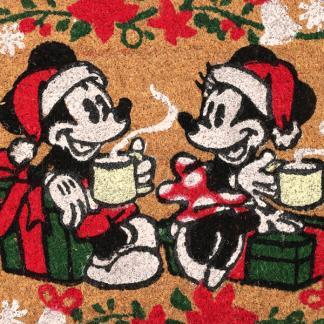 Kerst deurmat | Disney | 60 x 40 cm (Mickey en Minnie Mouse), Tuin en Terras, Deurmatten, Nieuw, Verzenden