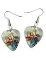 Plectrum oorbellen Heilige Christoffel, Ophalen of Verzenden, Nieuw, Kleding