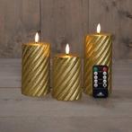 Ledkaars 3d flame wax candle swirl goud annas collection, Ophalen of Verzenden, Nieuw