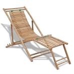 Bamboe Terrasstoel met Voetensteun | Tweedekansje | OP=OP, Tuin en Terras, Ophalen of Verzenden, Nieuw, Hout
