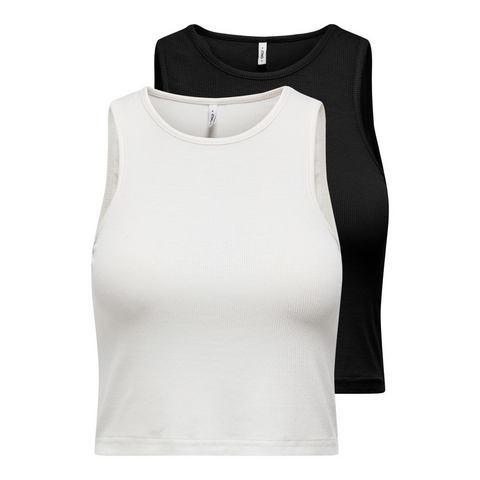 Only Crop-top ONLBELIA S/L CROP TOP CS JRS 2PACK (set,, Kleding | Dames, Tops, Nieuw, Verzenden