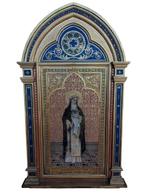A. Serra - Spaanse school - Polychroom goudretabel - Santa