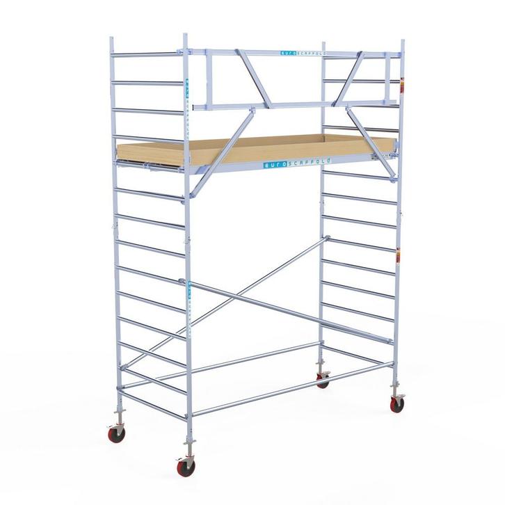 Rolsteiger Basic 135x305 5,2m werkhoogte tegen de gevel, Doe-het-zelf en Verbouw, Steigers, Rolsteiger of Kamersteiger, Nieuw