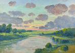 Pierre-Edmond Péradon (1893-1981) - Coucher du soleil, Antiek en Kunst, Kunst | Schilderijen | Klassiek