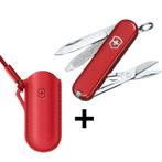 Victorinox Classic SD 7 Functies Rood + Lederen Etui Rood, Nieuw