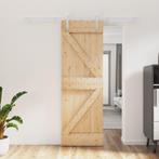 vidaXL Schuifdeur met beslag 70x210 cm massief grenenhout, Doe-het-zelf en Verbouw, Deuren en Horren, Verzenden, Nieuw