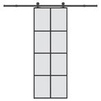 vidaXL Schuifdeur met beslag 76x205 cm ESG-glas en aluminium, Verzenden, Nieuw