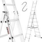 Vouwladder - 3x7 treden - werkhoogte 4,24 m - aluminium, Doe-het-zelf en Verbouw, Ladders en Trappen, Ophalen of Verzenden, Nieuw