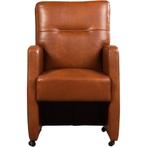 Leren eetkamerstoel Sharp - Granada Savannah (cognac) - Met, Huis en Inrichting, Stoelen, Overige kleuren, Nieuw, Leer, Ophalen of Verzenden