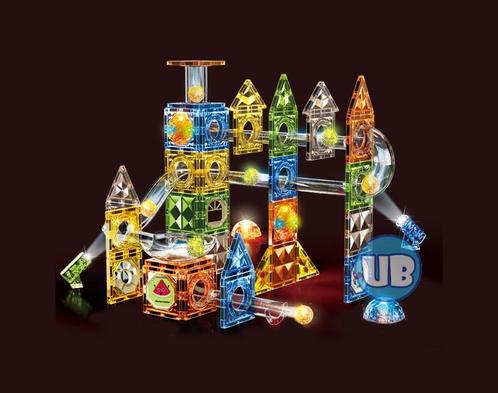 Magnetic Tiles - Knikkerbaan met Discobal en Lichteffect –, Kinderen en Baby's, Speelgoed | Bouwstenen, Nieuw, Verzenden