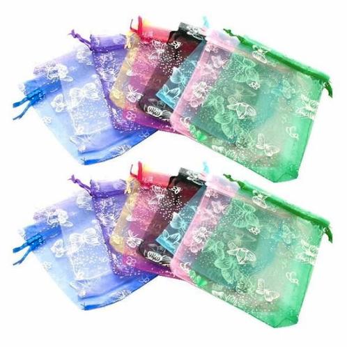 Fako Bijoux® - Organza Zakjes - 7x9cm - Vlinders Print - Mix, Diversen, Cadeauverpakkingen, Verzenden