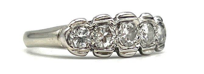 Ring - 18 karaat Witgoud, Platina - 0.55ct. tw. Diamant, Sieraden, Tassen en Uiterlijk, Ringen