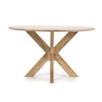 Eettafels Nikki - 130cm - Naturel - 96135 - eettafel, Huis en Inrichting, Nieuw, Overige materialen