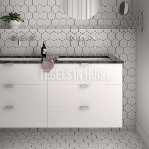 Vloertegel / wandtegel hexagon 11,6x10,1 mat wit, Doe-het-zelf en Verbouw, Tegels, Vloertegels, Nieuw, 10 m² of meer, Keramiek