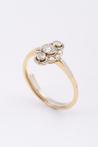 Gouden Art Nouveau ring met briljanten en diamanten
