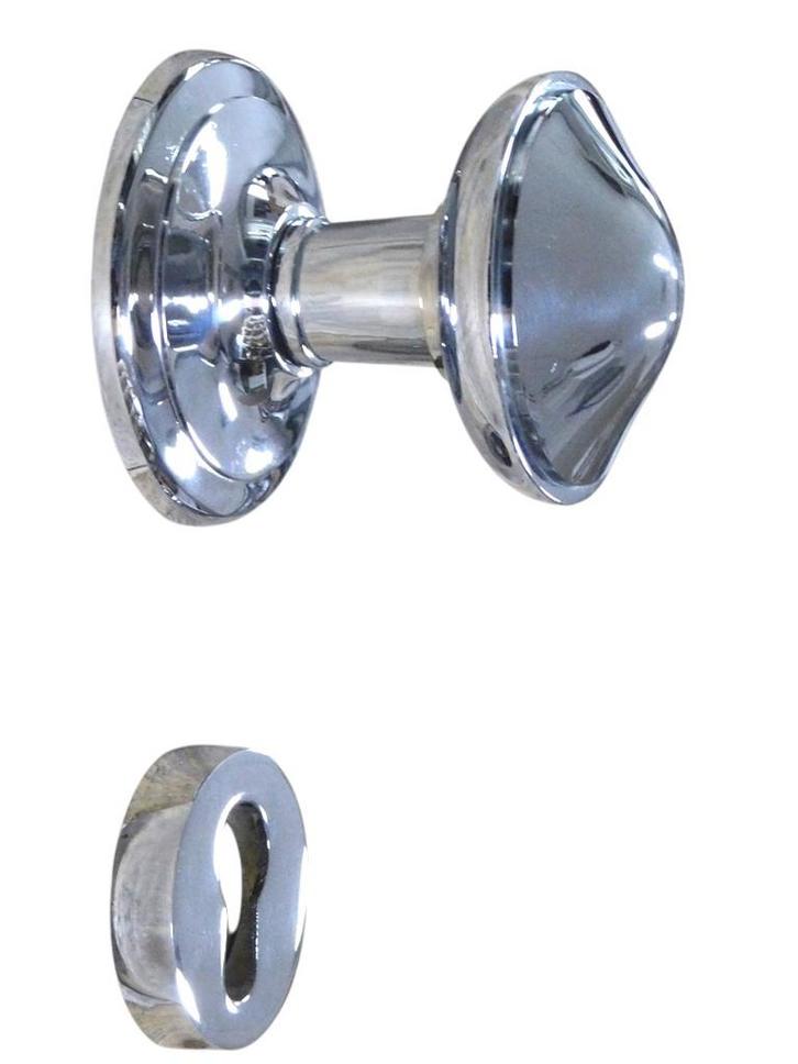 Deurknop + veiligheidsrozet - vast - Massief messing, chroom, Doe-het-zelf en Verbouw, Hang- en Sluitwerk, Ophalen of Verzenden