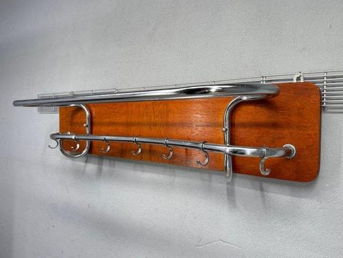 Kapstok - Hout - Houten chromen kapstok, Antiek en Kunst, Kunst | Designobjecten