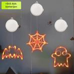 Halloween Verlichting Raam Set - 20 cm - Spinnenweb, Spook,, Hobby en Vrije tijd, Feestartikelen, Verzenden, Nieuw