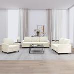 vidaXL 3-delige Loungeset met kussens fluweel crèmekleurig, Huis en Inrichting, Banken | Bankstellen, Verzenden, Nieuw, Vierpersoons of meer