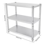 3-laags RVS Keukenrek – Stevig Vrijstaand Opbergrek 80×80×40, Huis en Inrichting, Kasten | Buffetkasten, Verzenden, Nieuw